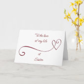 À "L'AMOUR DE MA VIE" sur la carte de "PÂQUES" (Fleur jaune)