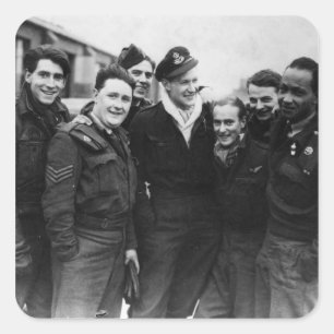 A Lancaster Bomber Crew Vierkante Sticker
