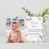 À L'Anniversaire De La Mer Carte de remerciements  (Debout devant)