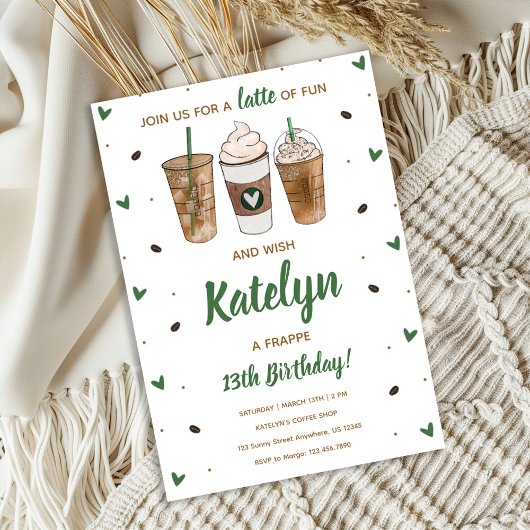 A Latte of Fun Birthday Invitation