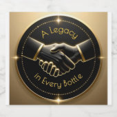A Legacy in Every Bottle Handshake Bier Etiket (Enkel label)