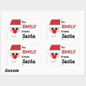 À l'enfant de PÈRE NOËL Étiquette cadeau Rouge et  (Feuille)