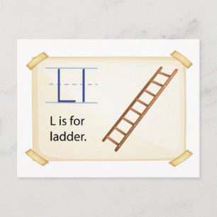 A letter L voor ladder Briefkaart