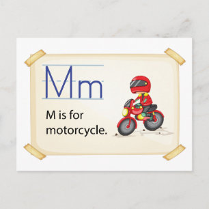A letter M voor motorfietsen Briefkaart