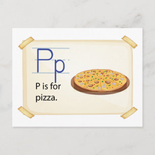 A letter P voor pizza Briefkaart