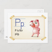 A letter P voor varkens Briefkaart (Voorkant / Achterkant)