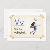 A letter V voor volleybal Briefkaart (Voorkant / Achterkant)