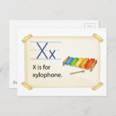 A letter X voor xylopfone Briefkaart (Voorkant / Achterkant)
