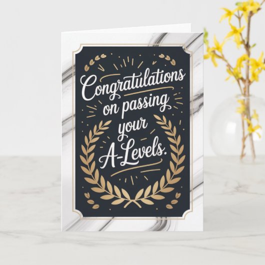 A Level Exam Congratulation Graduation  Kaart (Gele Bloem)