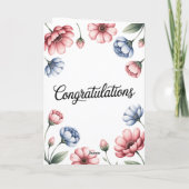 A Level Exam Floral Congratulation Graduation  Kaart (Achterkant)