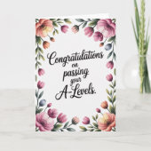 A Level Exam Floral Congratulation Graduation  Kaart (Voorkant)