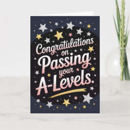 A Level Exam radiant star Congratulation cards Kaart