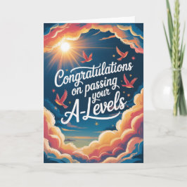 A Level Exam sky sunshine Congratulation cards Kaart