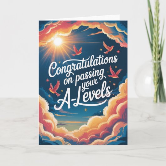 A Level Exam sky sunshine Congratulation cards Kaart (Voorkant)