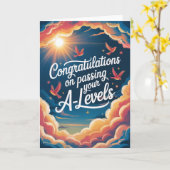 A Level Exam sky sunshine Congratulation cards Kaart (Gele Bloem)