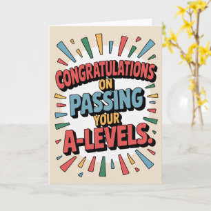 A Level Examen Bloemen Felicitaties Afstuderen Kaart