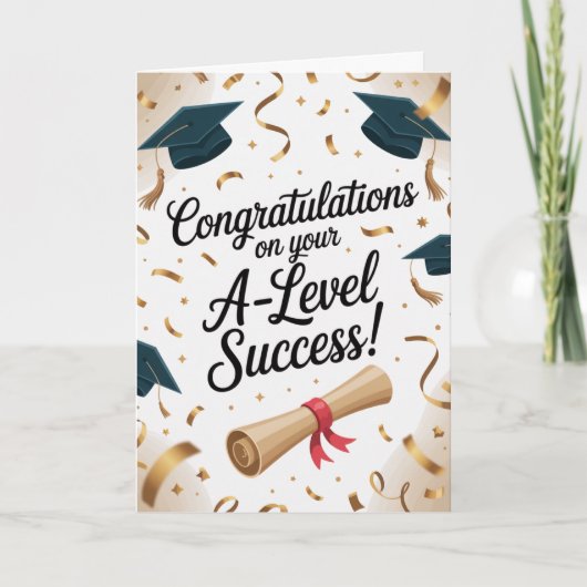 A-Level success Congratulations Cards Graduation Kaart (Voorkant)