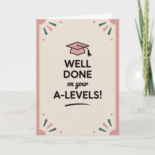 A-Level success Congratulations Cards Graduation  Kaart (Voorkant)
