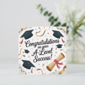 A-Level success Flat Graduation Greeting Card  Kaart (Staand voorkant)