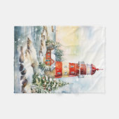 A Lighthouse in Winter Fleece Deken (Voorkant (Horizontaal))