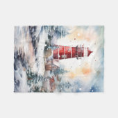 A Lighthouse in Winter Fleece Deken (Voorkant (Horizontaal))