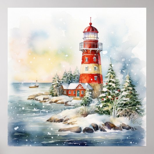 A Lighthouse in Winter Poster (Voorkant)