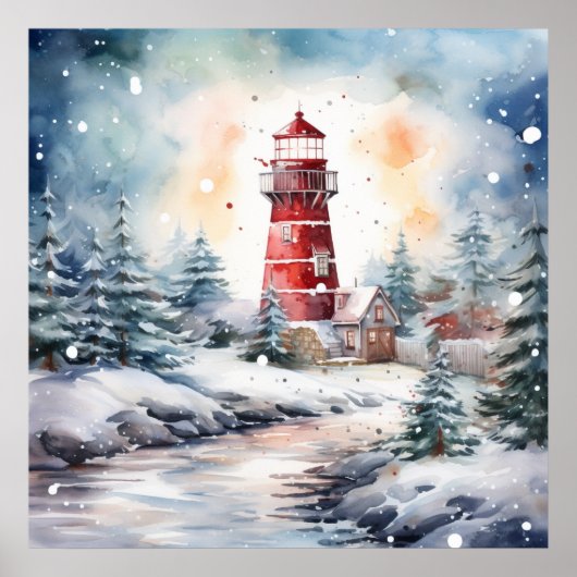 A Lighthouse in Winter Poster (Voorkant)
