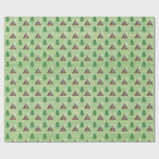 A-lijst Cabin House en Pine Tree Cadeaupapier (Vlak)
