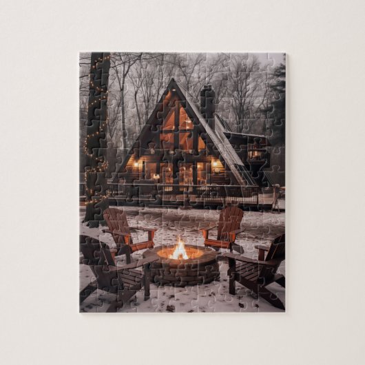A-lijst Cabine huis kerst Legpuzzel (Verticaal)