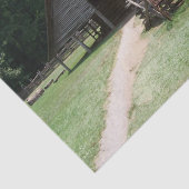 A-Lijst hout en steenschuur met grote wagon Tissuepapier (Detail)