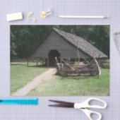 A-Lijst hout en steenschuur met grote wagon Tissuepapier (Craft)