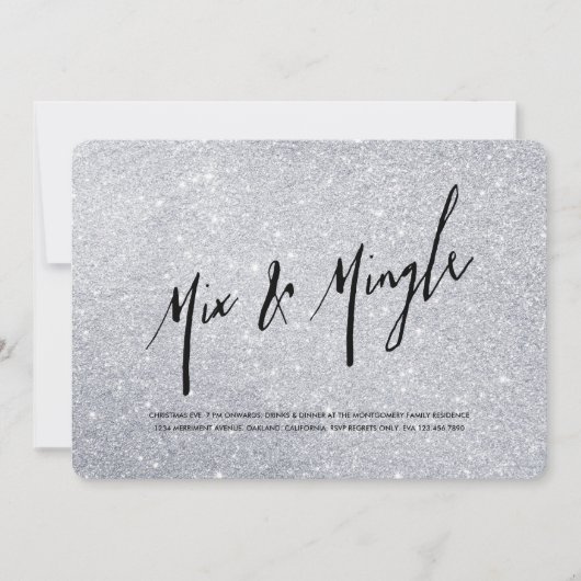 A li'l Silver Holiday Party Invitation (Devant)