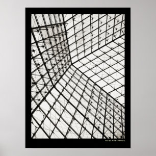 A l'intérieur de la pyramide du Louvre - affiche