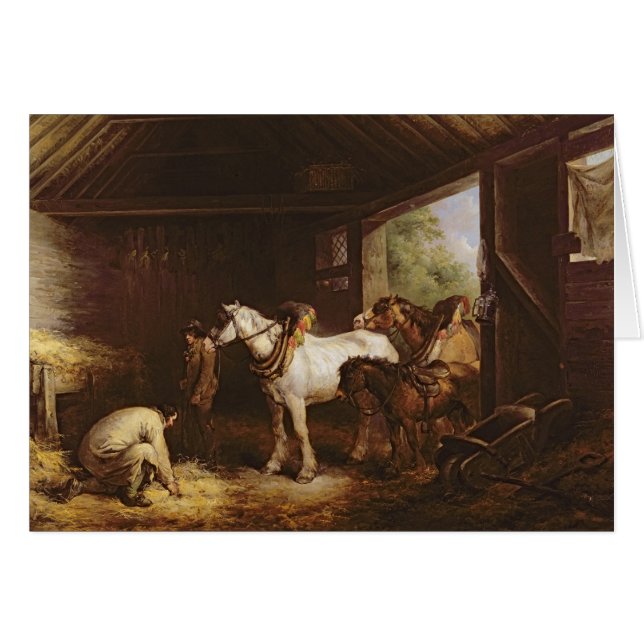 À l'intérieur d'une écurie (Devant horizontal)