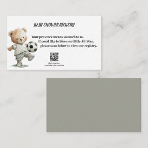 A Little All-Star Baby Shower Registry Card Informatiekaartje