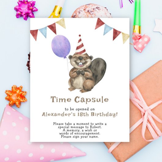 A Little Beaver Time Capsule 1e verjaardag Poster