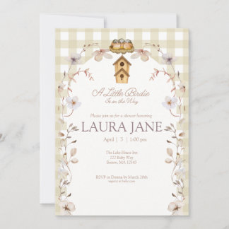A Little Birdie is on the Way Shower Invitation Kaart