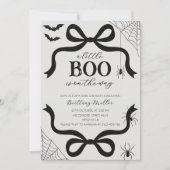 A Little Boo Baby Shower Halloween Bow Invitation (Devant)