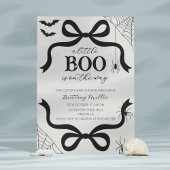 A Little Boo Baby Shower Halloween Bow Invitation