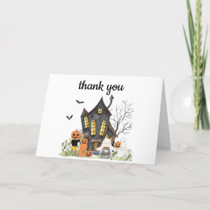 A Little Boo Haunted Halloween Baby shower Bedankkaart