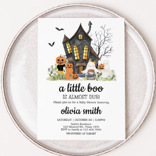 A Little Boo Haunted Halloween Baby shower Kaart