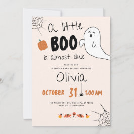 A little Boo Is Almost Due baby shower invitation Kaart