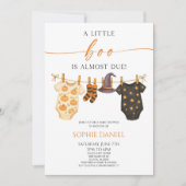 A Little Boo Is Almost Due! Halloween Baby Shower Kaart (Voorkant)