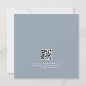 A Little Bunny Dusty Blue QR Code Baby Shower Kaart (Achterkant)