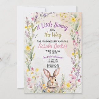 A Little Bunny is On the Way - Baby Shower Invite Kaart