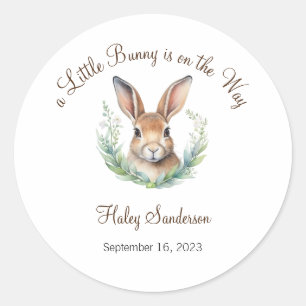 A Little Bunny staat op het Way Label, Baby Ronde Sticker