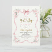 A little Butterfly Baby Shower Girl Invitation (Debout devant)