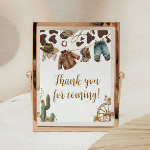A Little Cowboy Baby shower Bedankt voor je komst Poster