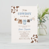 A Little Cowboy Baby Shower Boy Invitation (Debout devant)