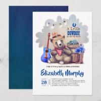 A Little Cowboy Is On His Way Bear Baby Shower